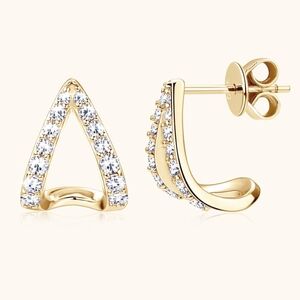 Moissanite Minimalist 925 Sterling Silver Earrings